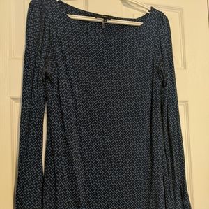 Long sleeve min dress blue black